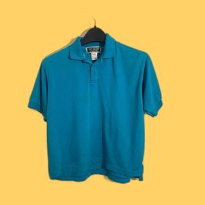 Ivy Club’ boyss Large Turquoise Polo Shirt – Casual Short Sleeve Collared Top